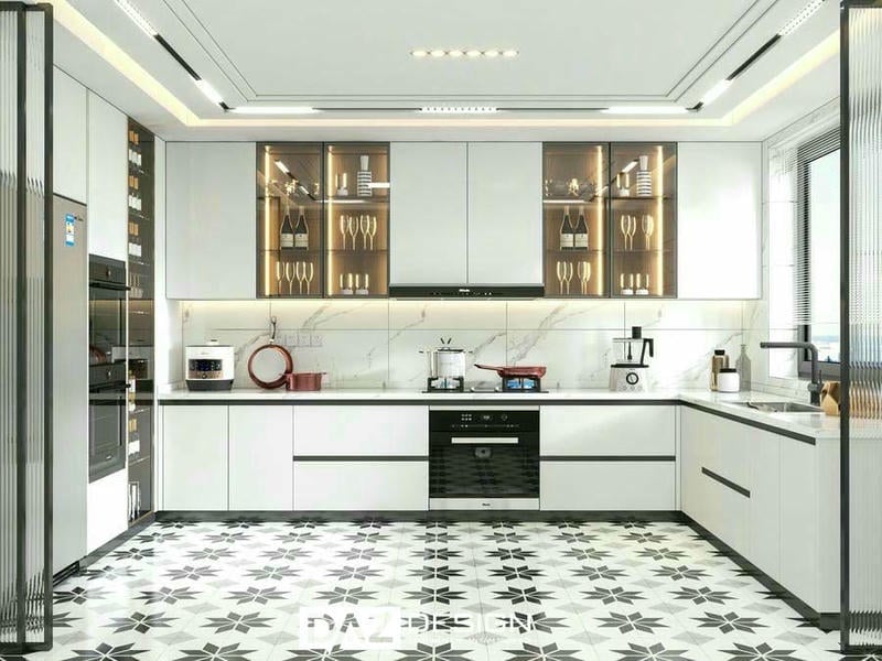 Tủ Bếp Mdf Thái Lan Lõi Xanh Phủ Laminate Daz-tl9 Chữ I, L, U