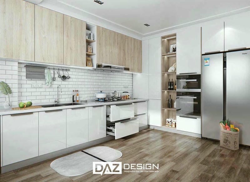 Tủ bếp MDF phủ Melamine