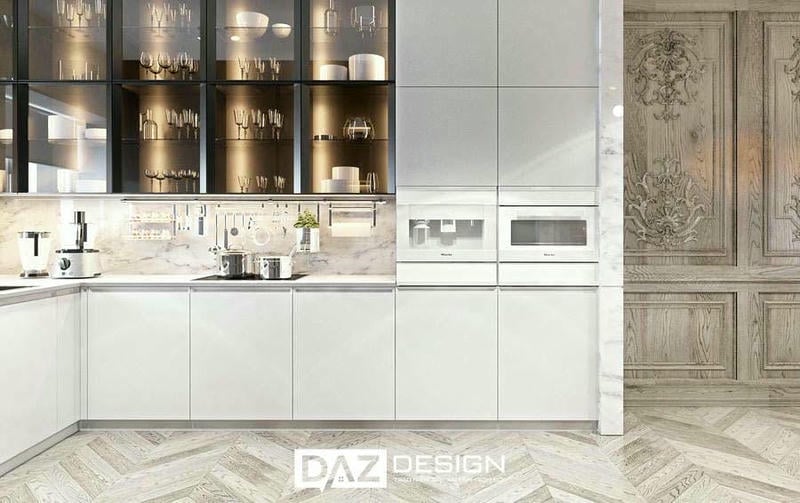 Tủ bếp MDF phủ Melamine