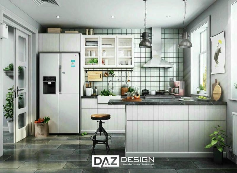 Tủ bếp MDF phủ Melamine