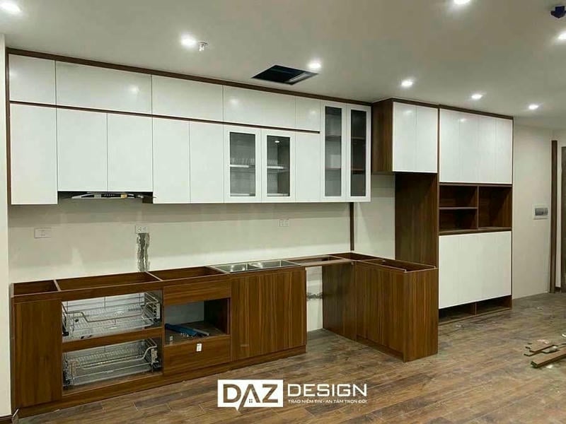Tủ Bếp Mdf An Cường Cánh Phủ Melamine Daz-ac19