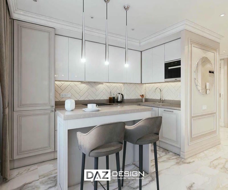 Tủ Bếp Mdf Phủ Melamine Daz-ac01 Cốt Gỗ An Cường Lõi Xanh