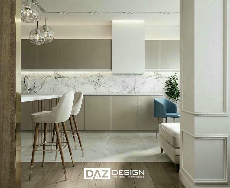 Tủ Bếp Mdf Phủ Melamine Daz-ac05 Cốt Gỗ An Cường Lõi Xanh