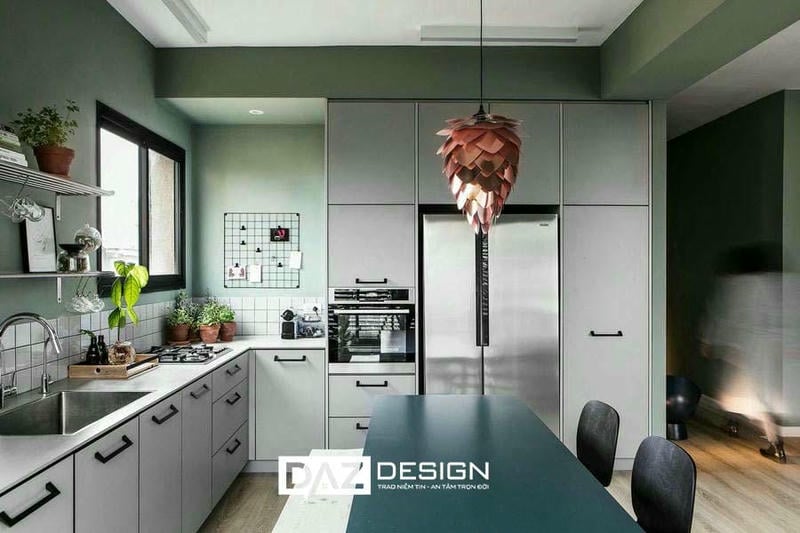 Tủ Bếp Mdf Phủ Melamine Daz-tl06 Cốt Gỗ Thái Lan Lõi Xanh