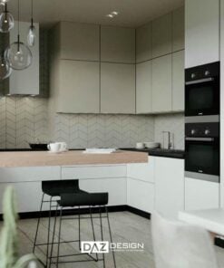 Tủ Bếp Mdf Phủ Melamine Daz-tl06 Cốt Gỗ Thái Lan Lõi Xanh