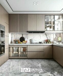Tủ Bếp Mdf Phủ Melamine Daz-tl06 Cốt Gỗ Thái Lan Lõi Xanh