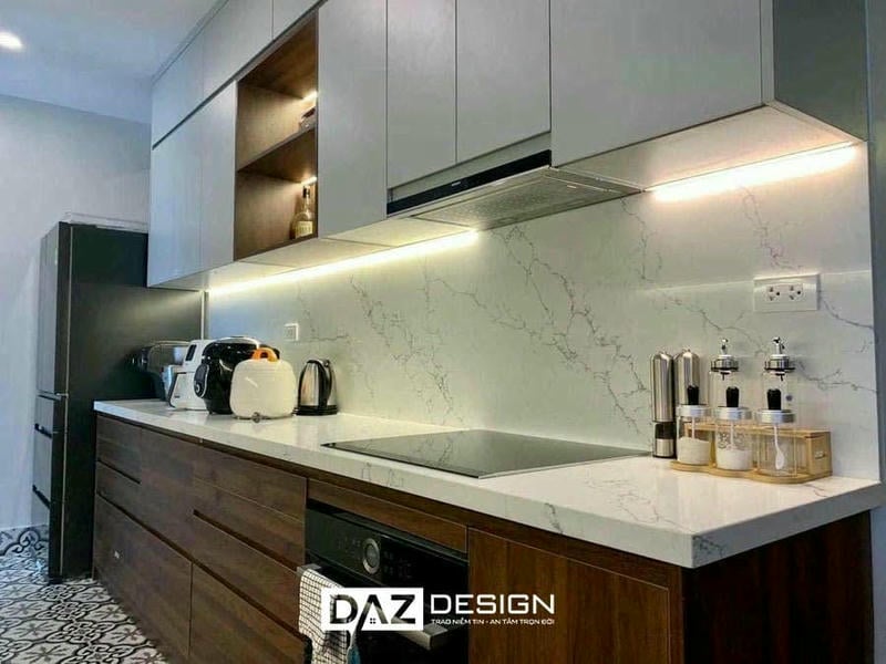 Tủ Bếp Mdf Thái Lan Cánh Phủ Melamine Daz-tl16