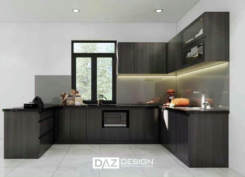 Tủ Bếp Mdf Thái Lan Cánh Phủ Melamine Daz-tl17