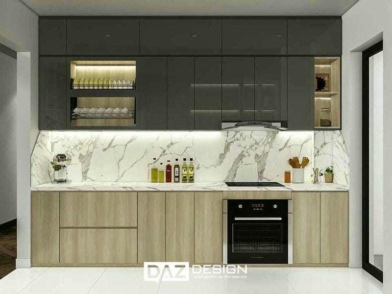 Tủ Bếp Mdf Thái Lan Cánh Phủ Melamine Daz-tl18