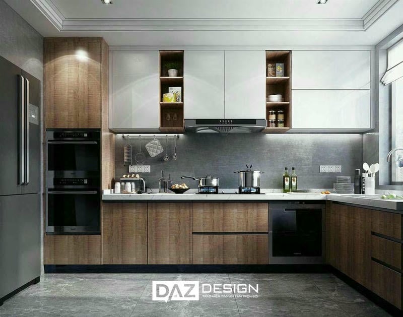 Tủ Bếp Melamine Daz-ac09 Cốt Gỗ Mdf An Cường Lõi Xanh