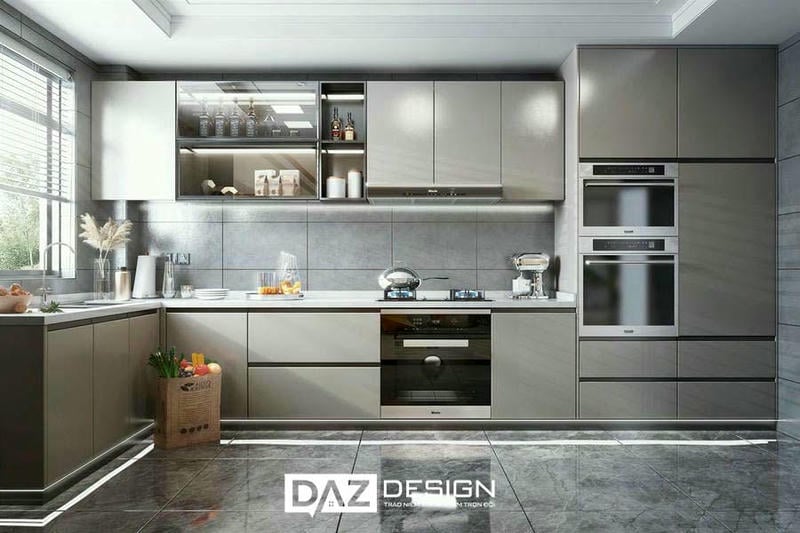 Tủ Bếp Melamine Daz-ac09 Cốt Gỗ Mdf An Cường Lõi Xanh