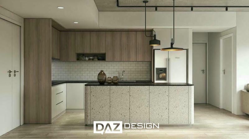 Tủ Bếp Melamine Daz-tl08 Cốt Gỗ Mdf Thái Lan Lõi Xanh