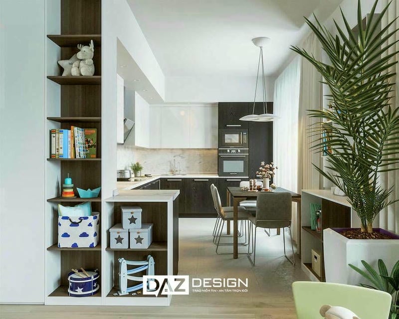 Tủ Bếp Melamine Daz-tl08 Cốt Gỗ Mdf Thái Lan Lõi Xanh