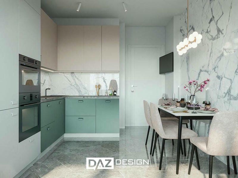 Tủ Bếp Melamine Daz-tl11 Cốt Gỗ Mdf Thái Lan Lõi Xanh