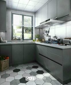 5+ Tủ Bếp Nhựa Daz-p08 Cánh Phủ Acrylic, Laminate 3