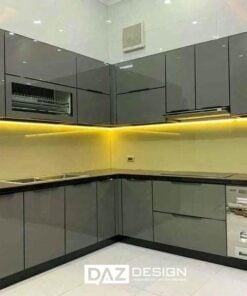Lắp Đặt Tủ Bếp Inox Cánh Kính Daz-in07 Thiết Kế I, L, U