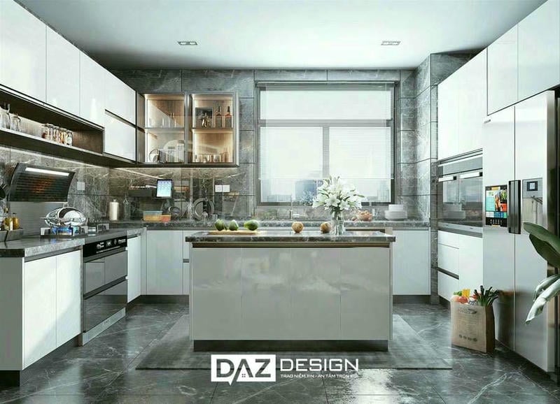Lắp Đặt Tủ Bếp Nhựa Cánh Phủ Acrylic, Laminate Daz-p07 Thiết Kế I, L, U 2