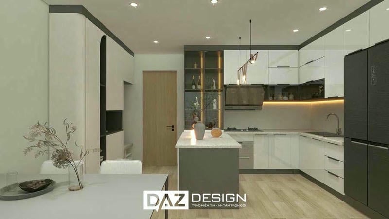 Tủ Bếp Inox Cánh Kính Daz-in01 Thiết Kế I, L, U 4