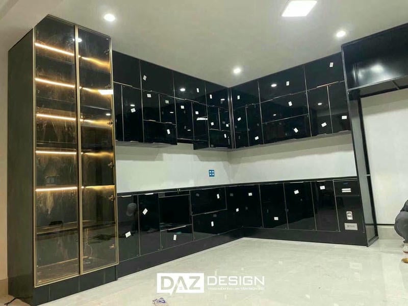 Tủ Bếp Inox Cánh Kính Daz-in02 Thiết Kế I, L, U 4
