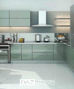 Tủ Bếp Inox Cánh Kính Daz-in10 Thiết Kế I, L, U