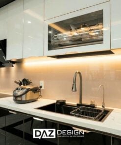 Tủ Bếp Inox Daz-in03 Cánh Kính Thiết Kế I, L, U
