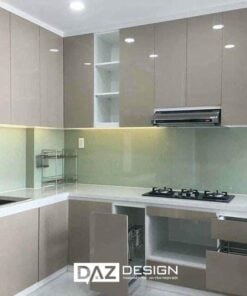 Tủ Bếp Inox Daz-in04 Cánh Kính Thiết Kế I, L, U