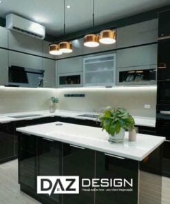 Tủ Bếp Inox Daz-in05 Cánh Kính Thiết Kế I, L, U