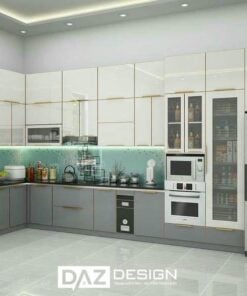 Tủ Bếp Inox Daz-in05 Cánh Kính Thiết Kế I, L, U 3
