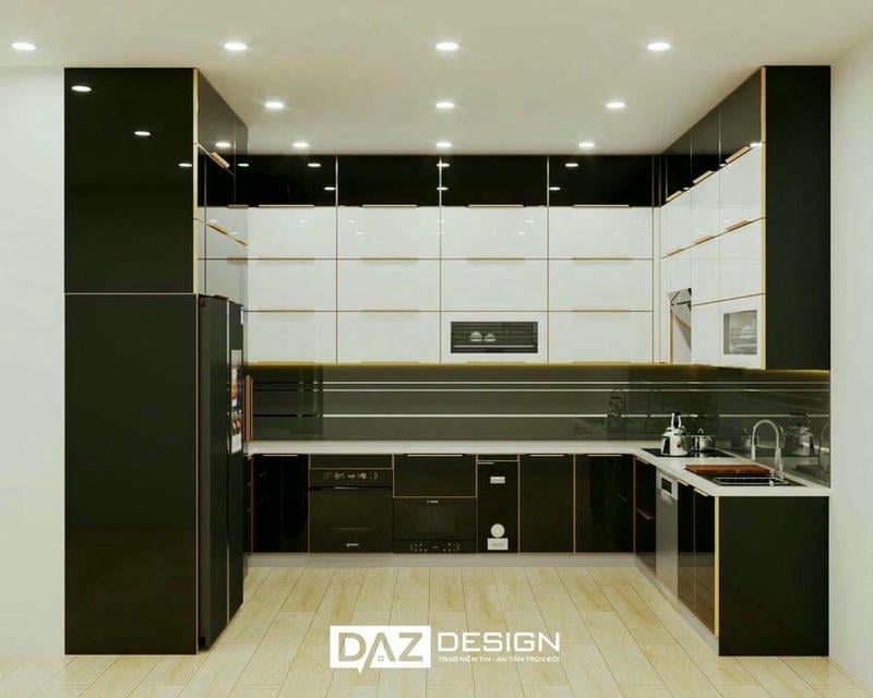 Tủ Bếp Inox Daz-in06 Cánh Kính Thiết Kế I, L, U 4