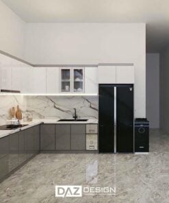 Tủ Bếp Inox Daz-in12 Cánh Kính, Nhựa, Mdf Lõi Xanh