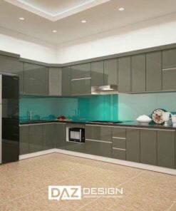 Tủ Bếp Inox Daz-in14 Cánh Kính, Nhựa, Mdf Lõi Xanh
