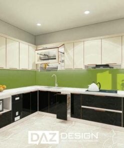 Tủ Bếp Inox Daz-in14 Cánh Kính, Nhựa, Mdf Lõi Xanh