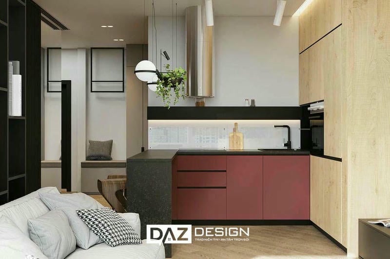 Tủ Bếp Nhựa Daz-p02 Cánh Phủ Acrylic, Laminate 3