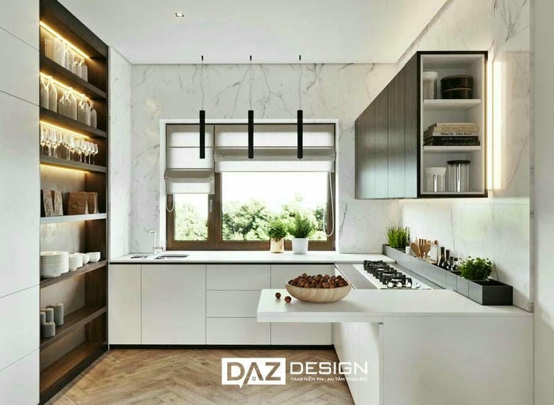 Tủ Bếp Nhựa Daz-p02 Cánh Phủ Acrylic, Laminate 5