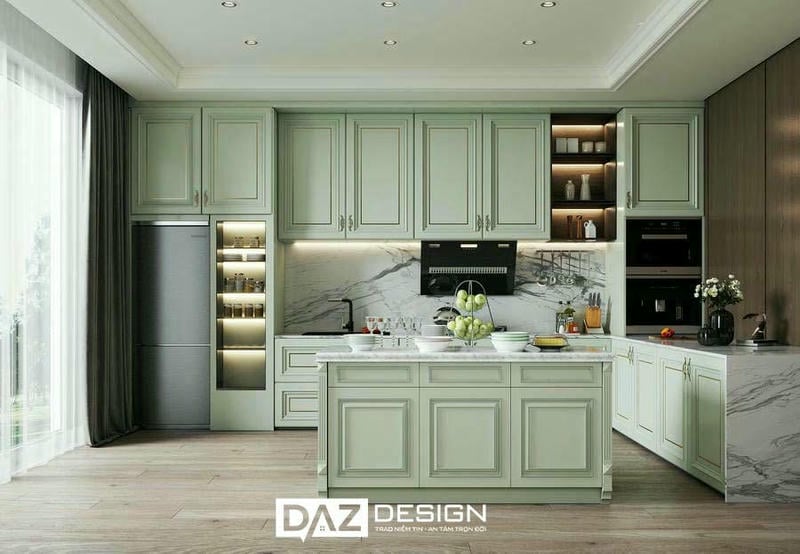 Tủ Bếp Nhựa Daz-p04 Cánh Phủ Acrylic, Laminate 5