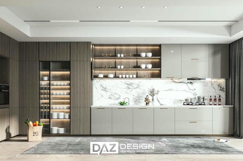 Tủ Bếp Nhựa Daz-p09 Cánh Phủ Acrylic, Laminate 3