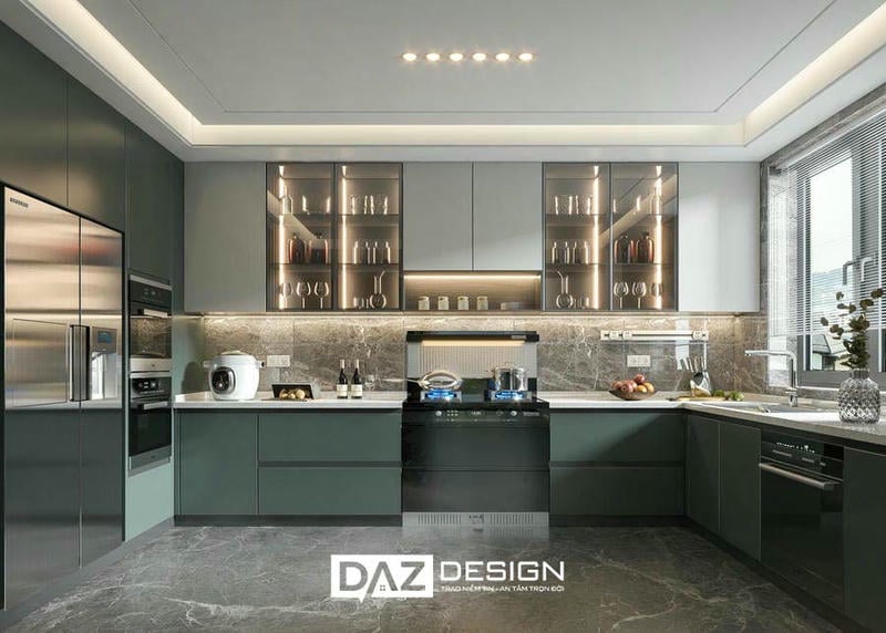 Tủ Bếp Nhựa Daz-p09 Cánh Phủ Acrylic, Laminate 5