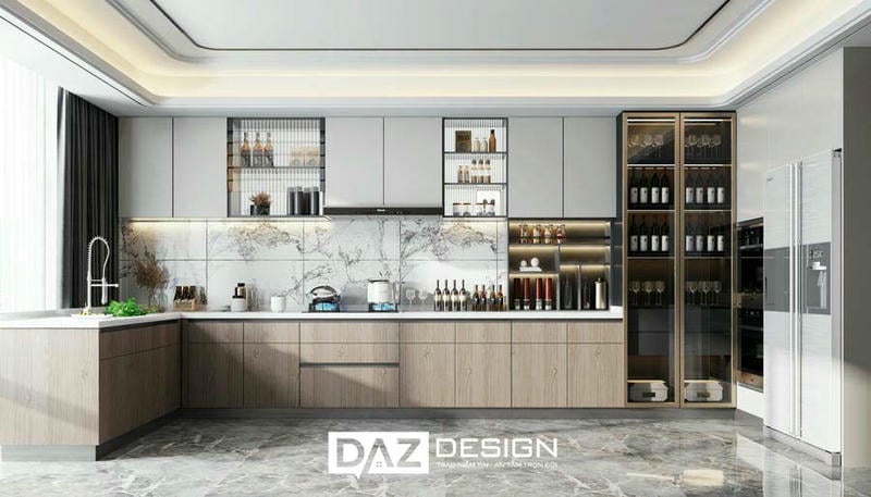 Tủ Bếp Nhựa Daz-p09 Cánh Phủ Acrylic, Laminate 6