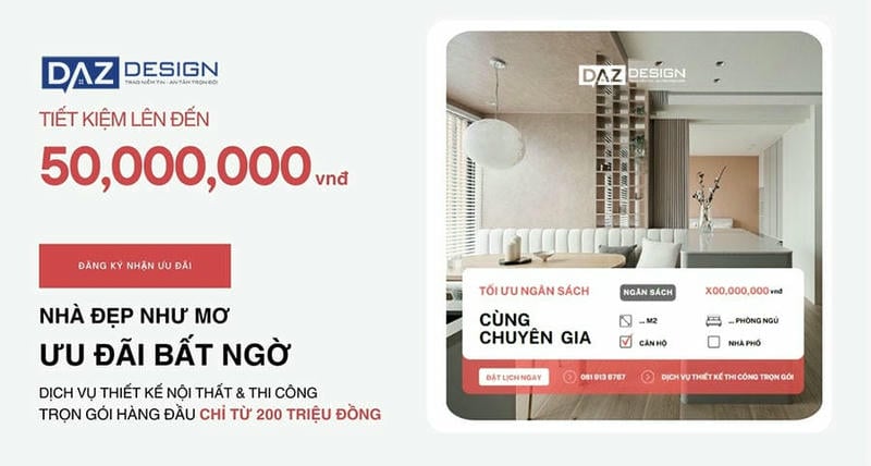 Báo Giá Thiết Kế Và Thi Công Nội Thất Chung Cư Trọn Gói Daz Design