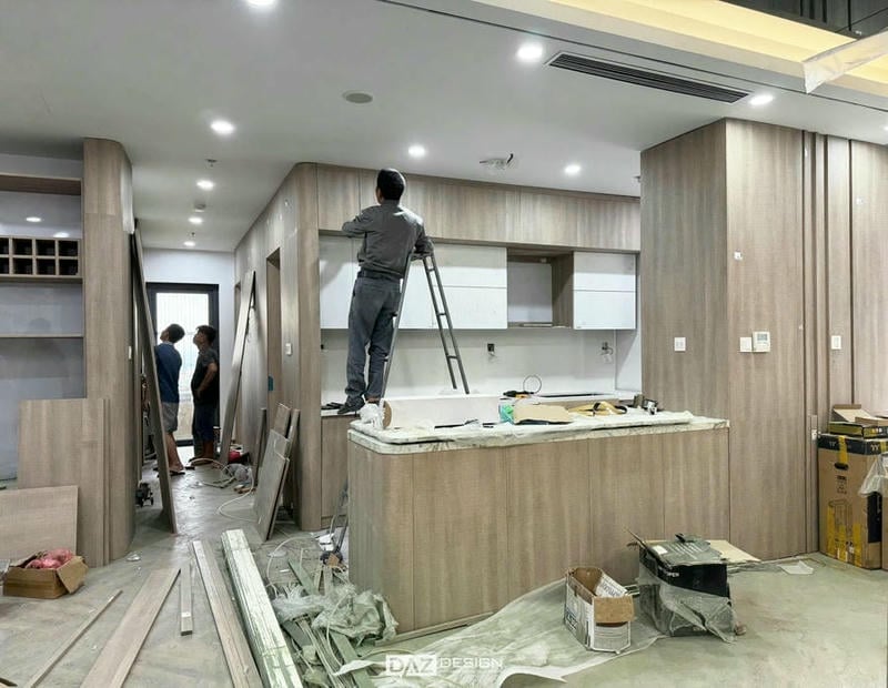 Nhà phố, biệt thự ưu tiên gỗ tự nhiên ở các vị trí nhấn, kết hợp